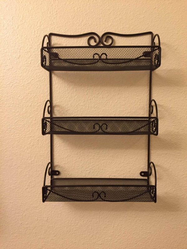 7. DecoBros 3 Tier Wall Mounted Spice Rack, Bronze