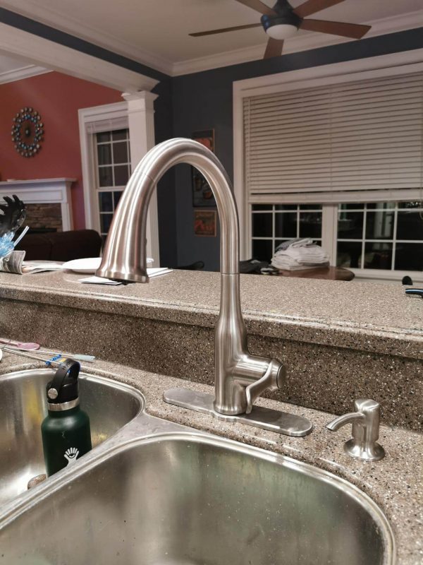 3. Kohler Pattern Kitchen Faucet R23863-SD-VS with Pull Down Sprayer and Soap Dispenser
