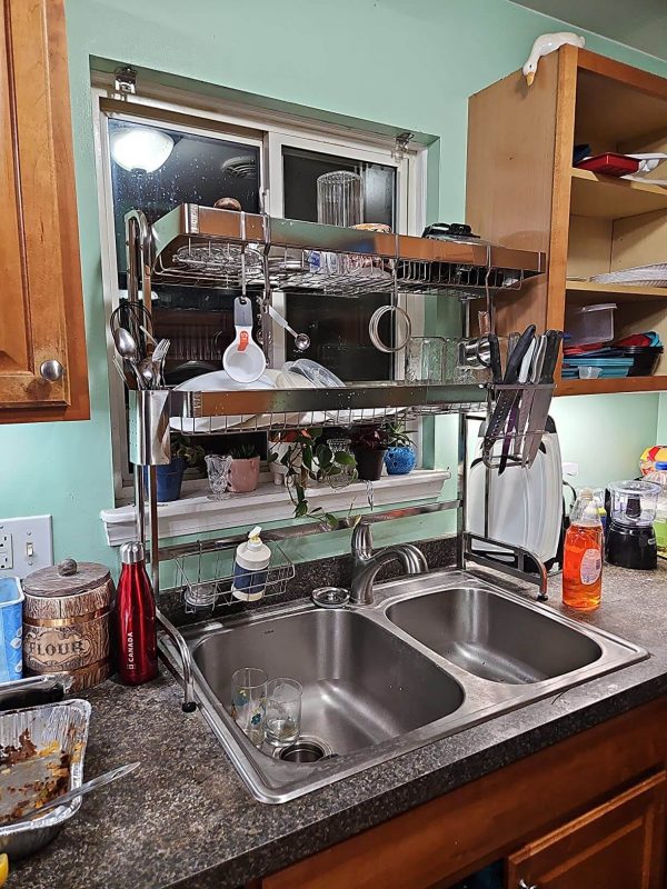 2. Loyalfire Over Sink Dish Drying Rack, 3 Tiers