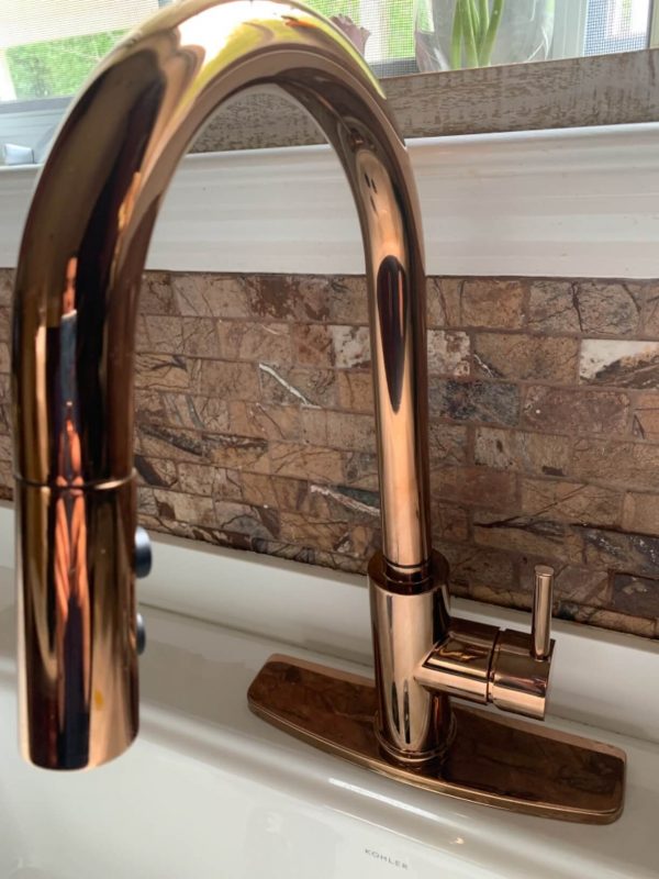 4. Rose Gold Copper Kitchen Faucet, Kitchen Sink Faucet