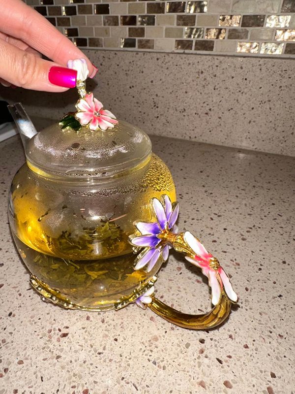 7. Luka Tech 35OZ Enamel Glass Flower Pot