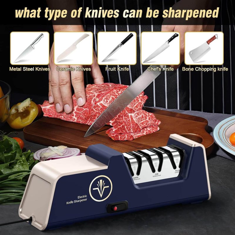 7. VIDOME Electric Knife Sharpener 100% Diamond Abrasives