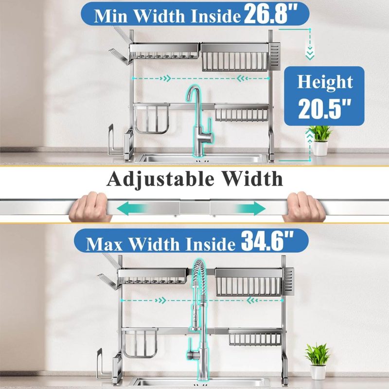 1. Over the Sink Dish Drying Rack, Full Stainless Steel