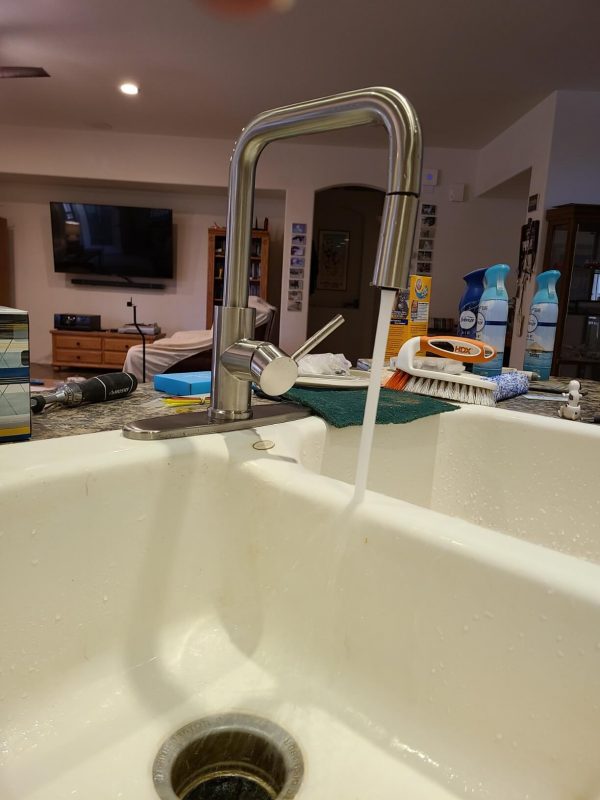 2. Kitchen Faucet with Pull Down Sprayer and Soap Dispenser