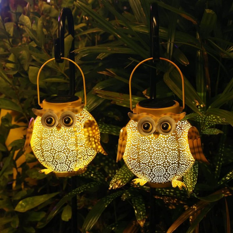 5. 2 Garden Lights Waterproof Metal Decorative Solar Lantern Lights