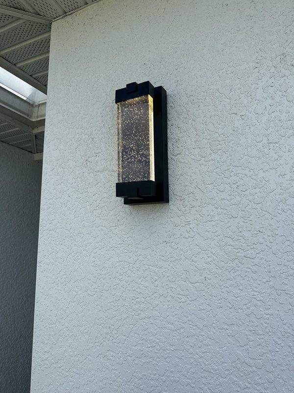 4. Elimegan Black Wall Sconce with K9 Crystal Bubble and Sensor