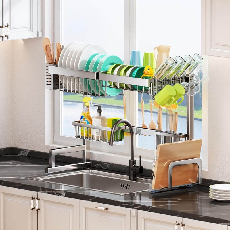 1. Over the Sink Dish Drying Rack, Full Stainless Steel