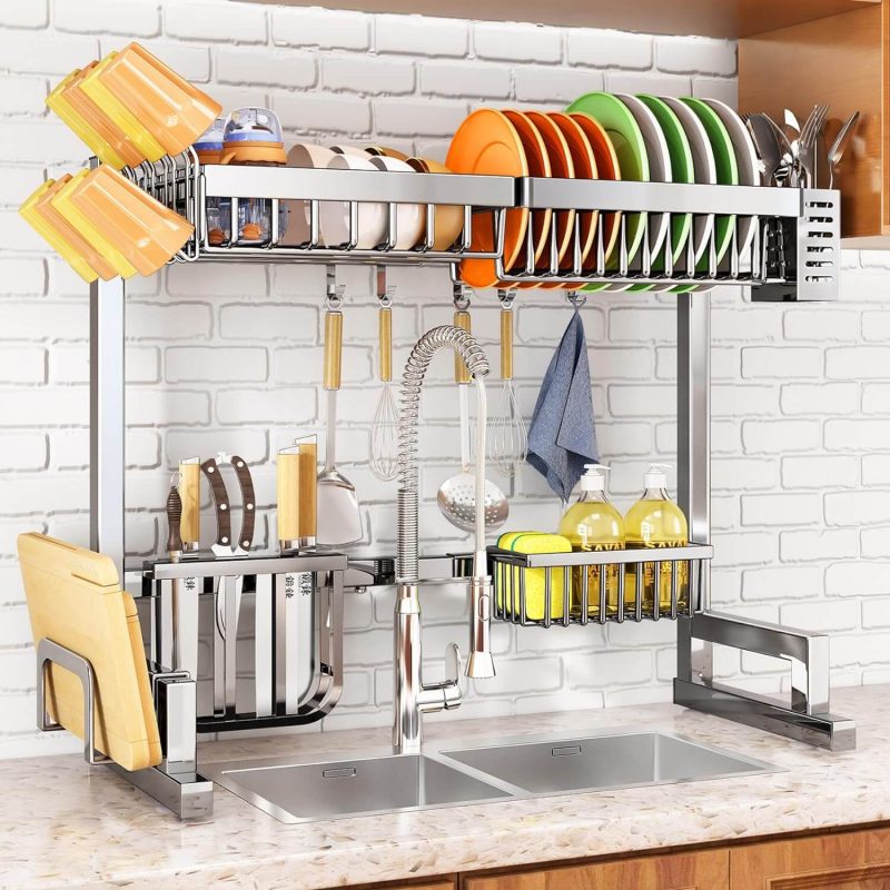 1. Over the Sink Dish Drying Rack, Full Stainless Steel