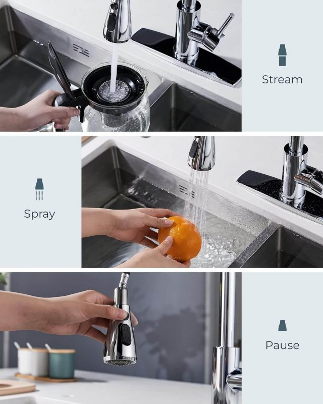 ✅ 7 Chrome Kitchen Faucets with Sprayer
