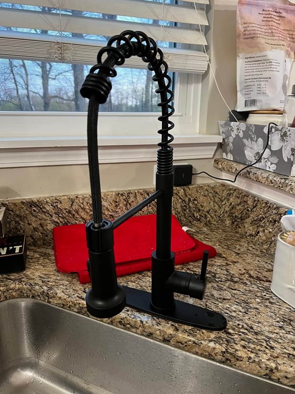 5.The TENLO kitchen faucet Black Kitchen Faucet Kitchen Sink Faucet with Sprayer