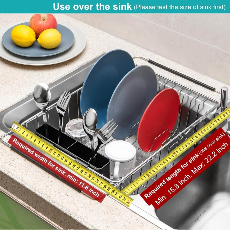 6. abGTOP Deep and Large Expandable Dish Drying Rack