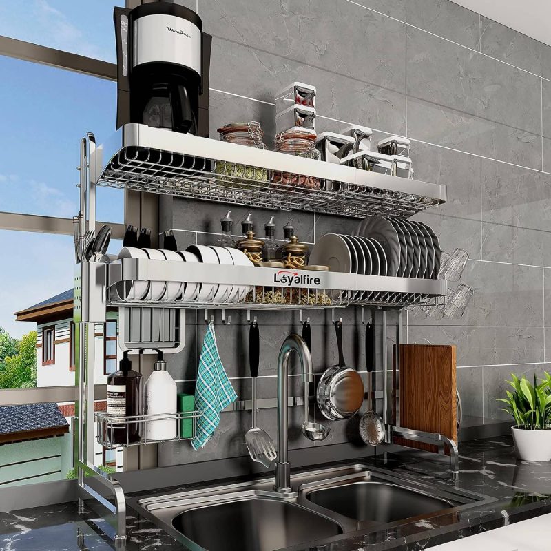 2. Loyalfire Over Sink Dish Drying Rack, 3 Tiers