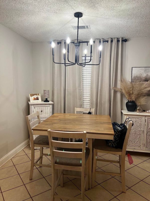 1. 6 Black Hanging Lamps, for Dining Room Lighting Fixtures