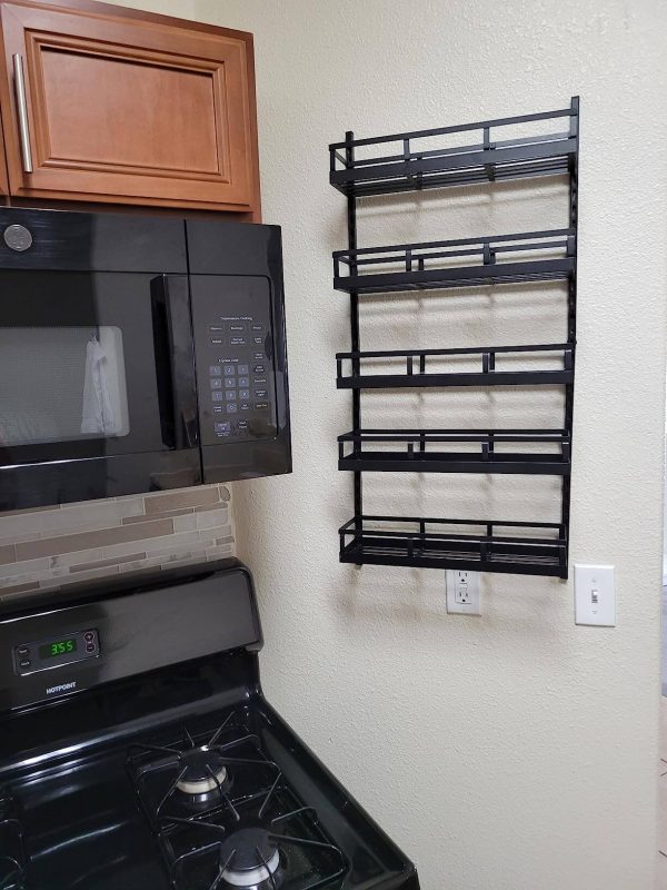 1. Height Adjustable Hanging Spice Rack for Kitchen Pantry Cabinet