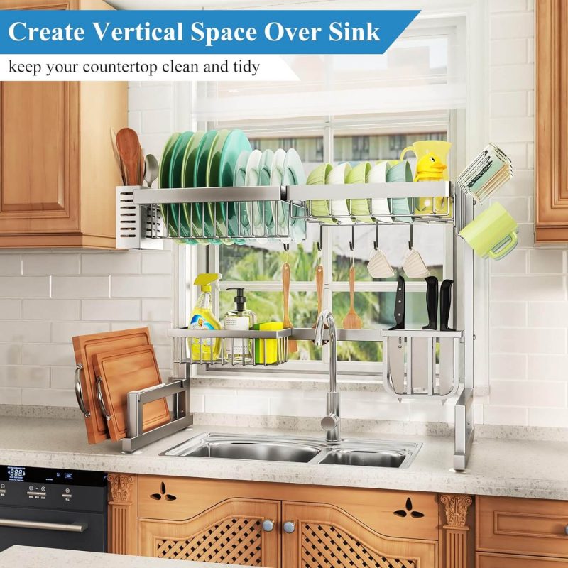 1. Over the Sink Dish Drying Rack, Full Stainless Steel