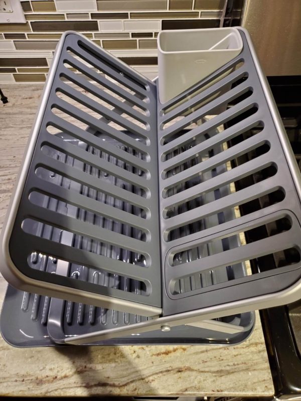 5. OXO Aluminum Folding Flat Dish Drying Rack