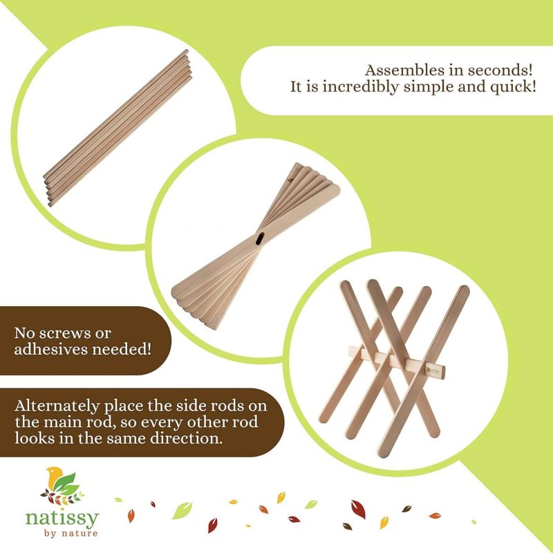 4. Wooden Dish Drying Rack, for Baby Bottles, Cups, Cups, Bags, Wrappers