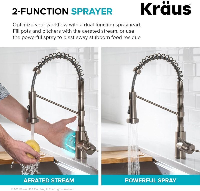 1. Kraus KSF-1610MB Bolden Touchless Commercial Pull-Down Sensor