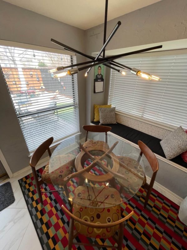 7. Contemporary Chandelier 6-Light Matt Black Finish Mid-Century Pendant Lighting for Dining Room