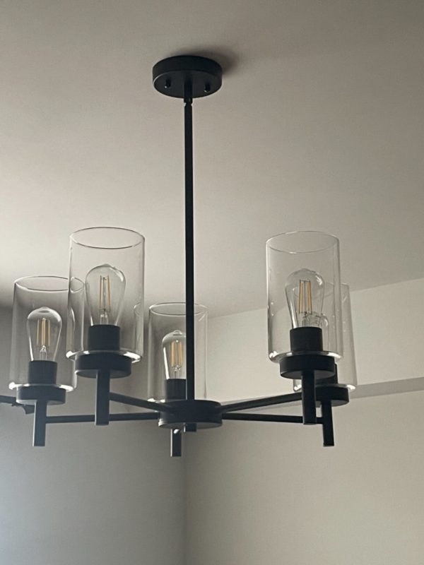 2. Contemporary Lighting Modern Clear Glass Chandelier