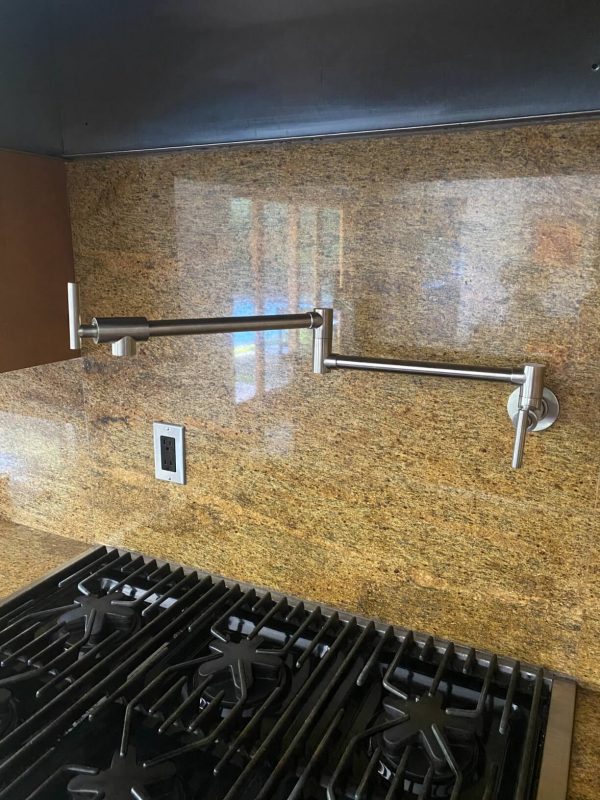 6. LEPO Pot Filler Faucet, Double Joint Swing Arm Folding Kitchen Faucet