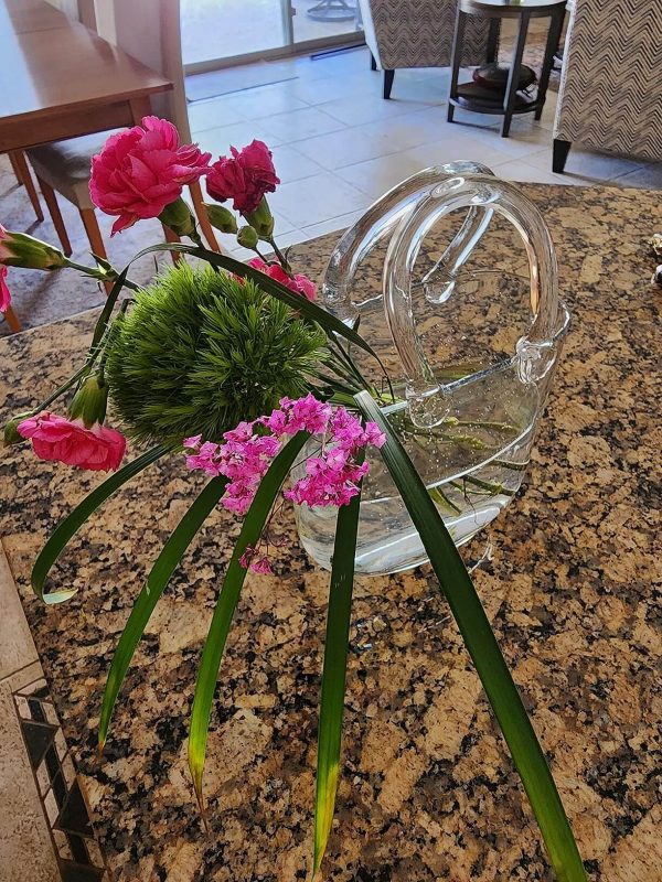 5. Clear Purse Vase with Handle and Bubble