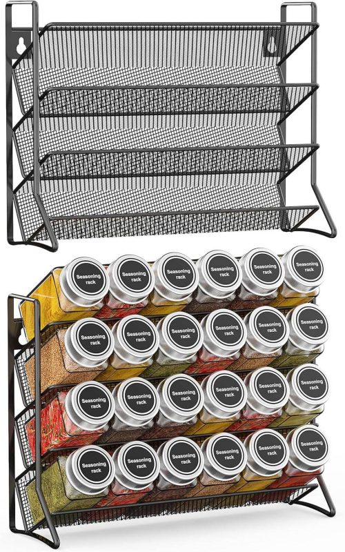 6. 2 Pack Organizer for Cabinets, Wall Mounted for Spice Jars