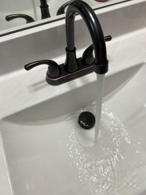 7. FRANSITON 4 Inch 2 Handle Lead Free Bathroom Sink Faucet