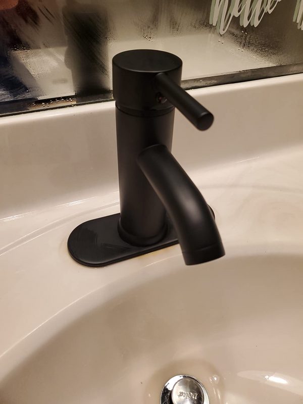 1. Matte Black Bathroom Faucet Single Hole Basin Mixer Tap