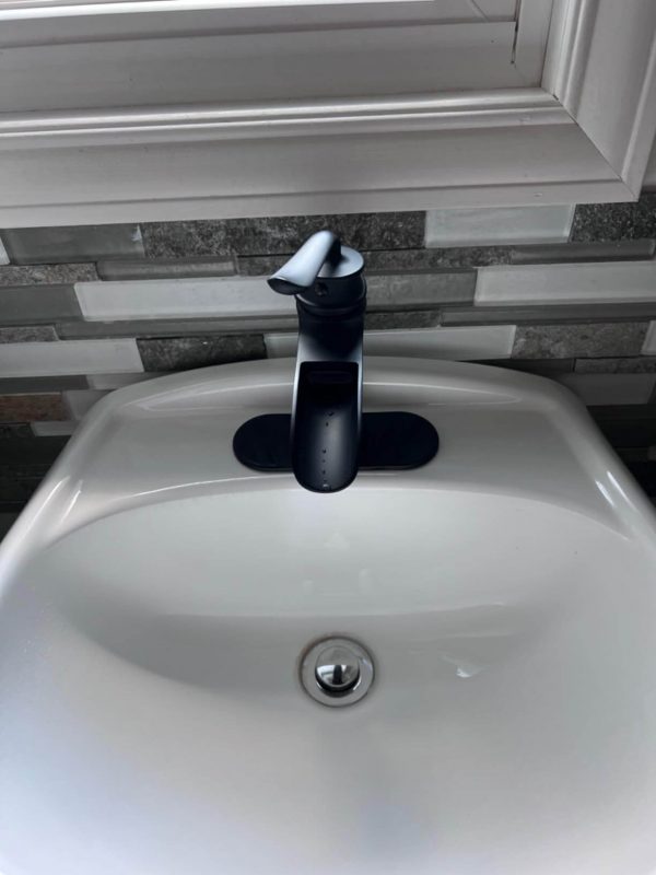 3. Solid Brass Waterfall Large Spout Bathroom Sink Faucet