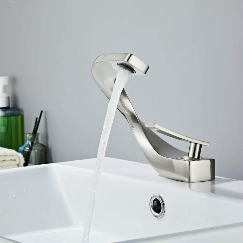 5. Unique Curved Design Contemporary Bathroom Faucet