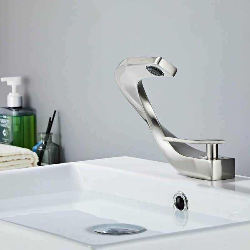 5. Unique Curved Design Contemporary Bathroom Faucet