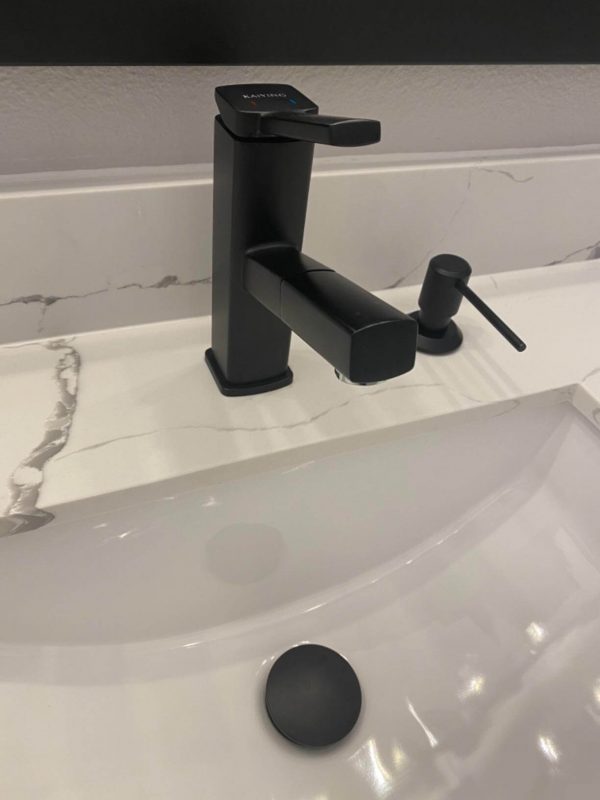 1. Matte Black Bathroom Faucet Single Hole Basin Mixer Tap