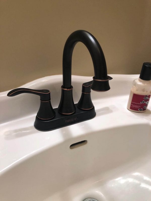 7. FRANSITON 4 Inch 2 Handle Lead Free Bathroom Sink Faucet