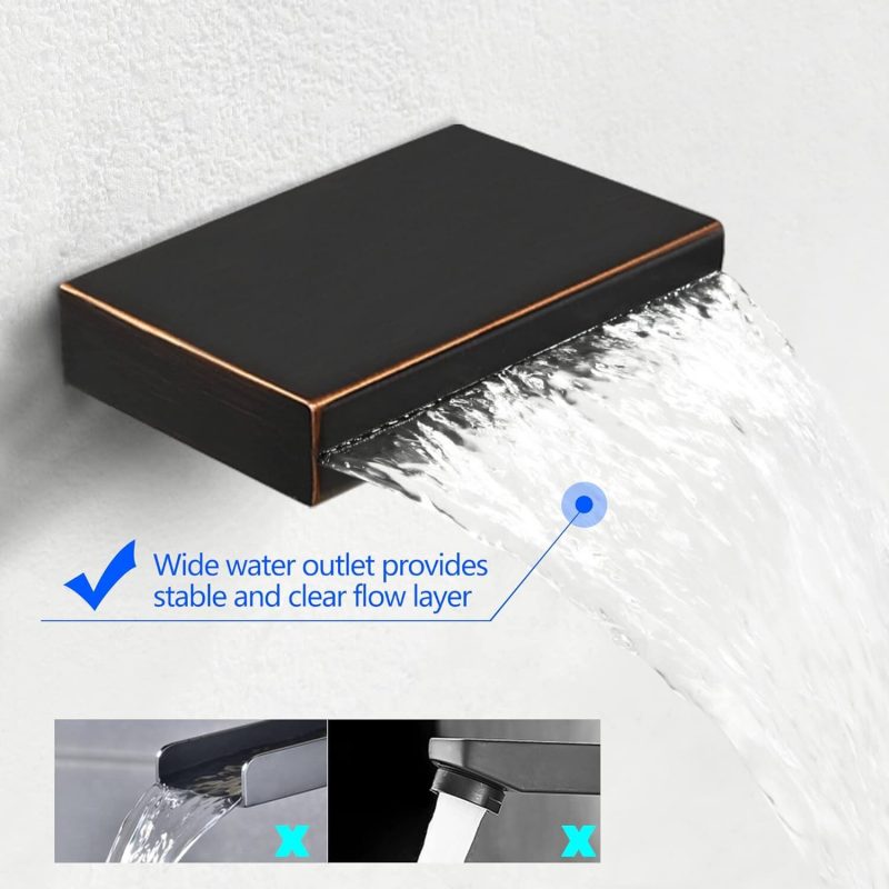 4. Waterfall Faucet Vanity Vessel Sink Faucet, Oil Rubbed Bronze