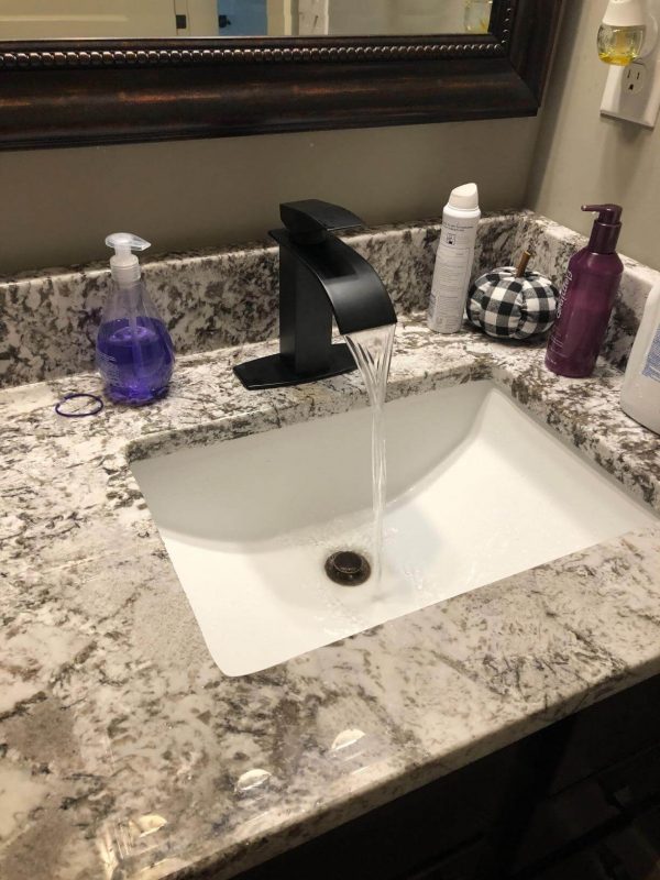 4. Single Handle Bronze Waterfall Bathroom Faucet