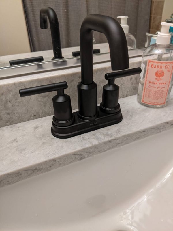 1. Contemporary Black Sink Faucet for Countertop 3 Holes