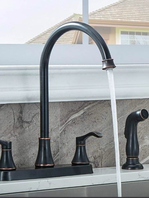3. 3 Hole or 4 Hole Faucet for Rv Kitchen Sink with High Arc Spout & Side Spray