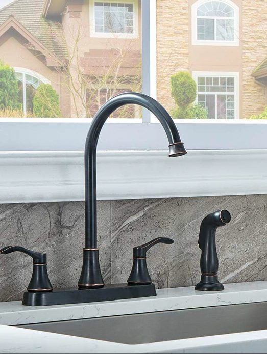 3. 3 Hole or 4 Hole Faucet for Rv Kitchen Sink with High Arc Spout & Side Spray