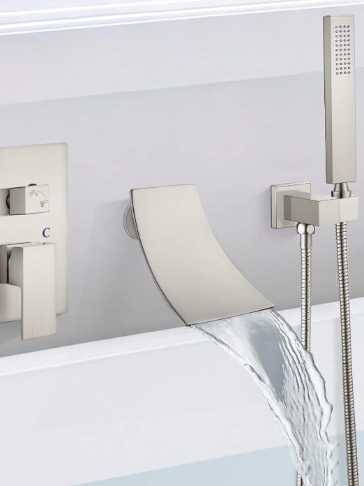 6. Single Handle Bathroom Tub Filler Rugged Valve Shower Kit