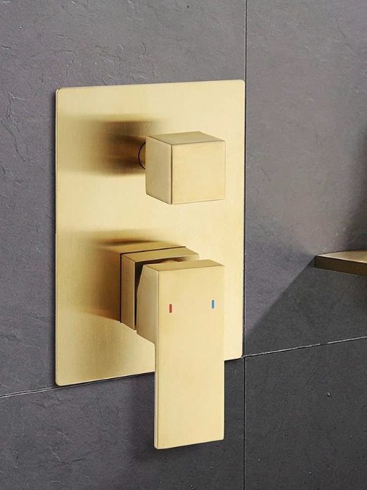 7. Modern Single Handle Bath Filler Solid Brass in Brushed Gold