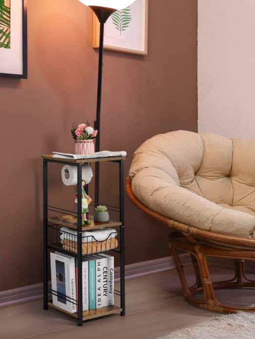 2. Freestanding Bathroom Shelf with Drawers 3 Tier Toilet Paper Storage Holder