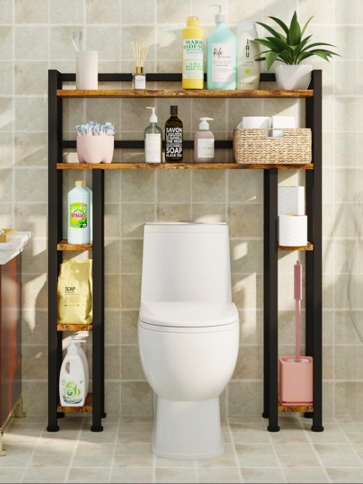 7. Homeiju Over the Toilet Storage Cabinet with Toilet Paper Holder Stand