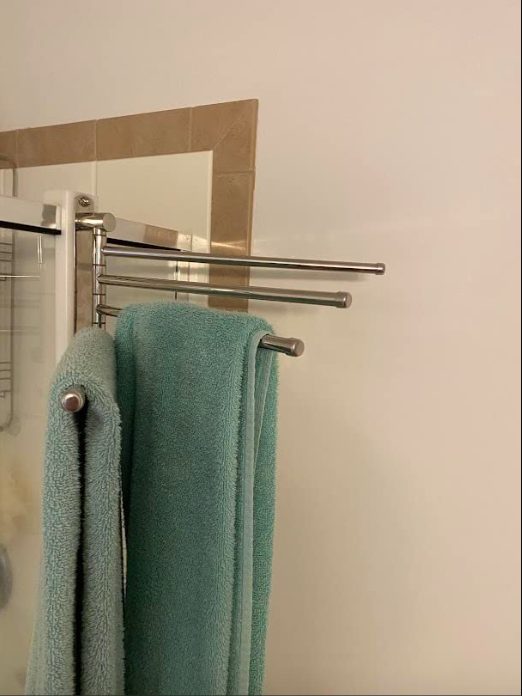 6. Bathroom Towel Rack 4 Arm Swivel Towel Holder