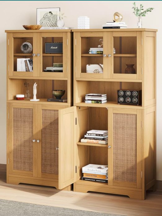 2. Irontar Rattan Bathroom Storage Cabinet