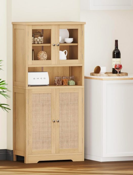 2. Irontar Rattan Bathroom Storage Cabinet