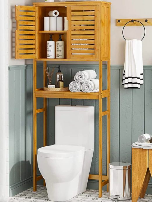 4. Tall Bathroom Cabinet with Adjustable Cupboards and Shelves