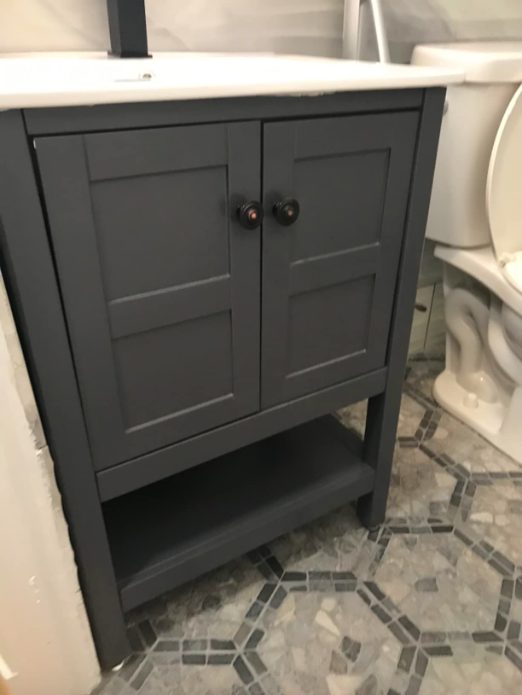 6. Modern Wooden Bathroom Vanity and Sink Combination for Small Spaces