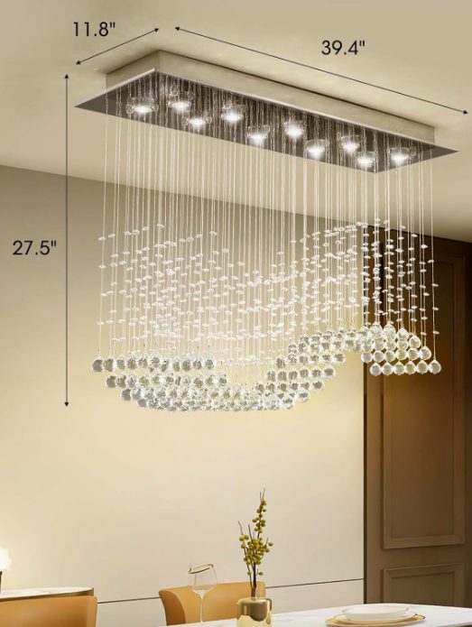 1. Modern Flush Mount Rectangular Lamp, Wave Raindrop Entryway Pendant 1. Modern Flush Mount Rectangular Lamp, Wave Raindrop Entryway Pendant